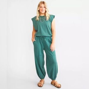 Free People Throw & Go Jumpsuit - Green - Size XS